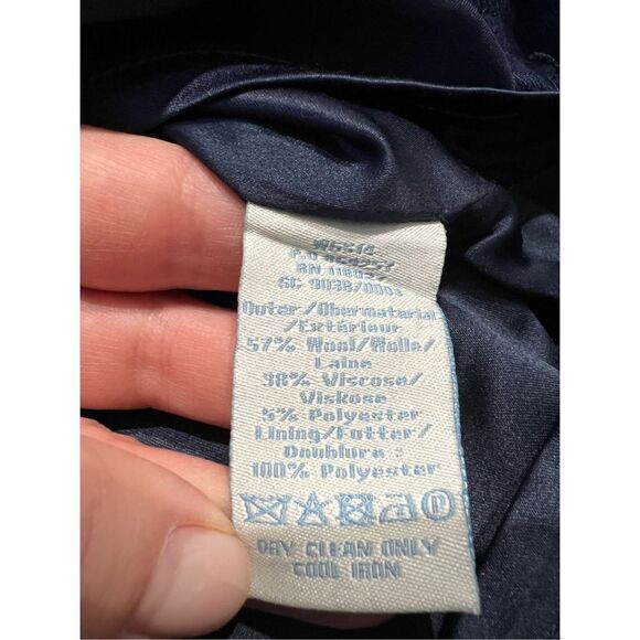 Boden women navy blue mini skirt wool blend side zip size 2 - Picture 4 of 7